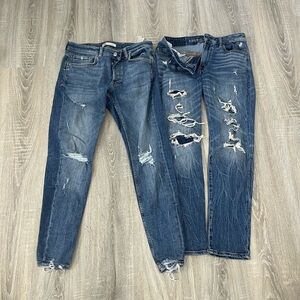 Distressed Blue Denim Jeans